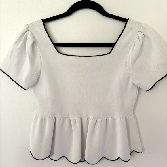 English Factory Scallop Edge Neckline Top - Picture 3 of 5